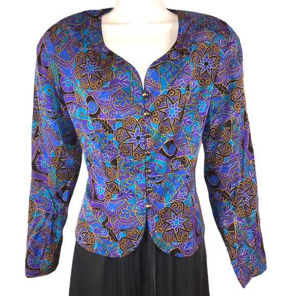 FABULOUS Vintage Silk Studio 1990s Blazer, Size 12 - Picture 10 of 10